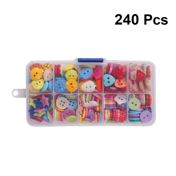 Raindrops  240 Pcs/1 Assorted Boxed Buttons Crochet Sewing Accessories Child