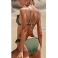 thumbnail image 4 of Charmo Womens Ruffle Bikinis Ribbed Triangle High Cut 2 Piece Bathing Suit, 4 of 5