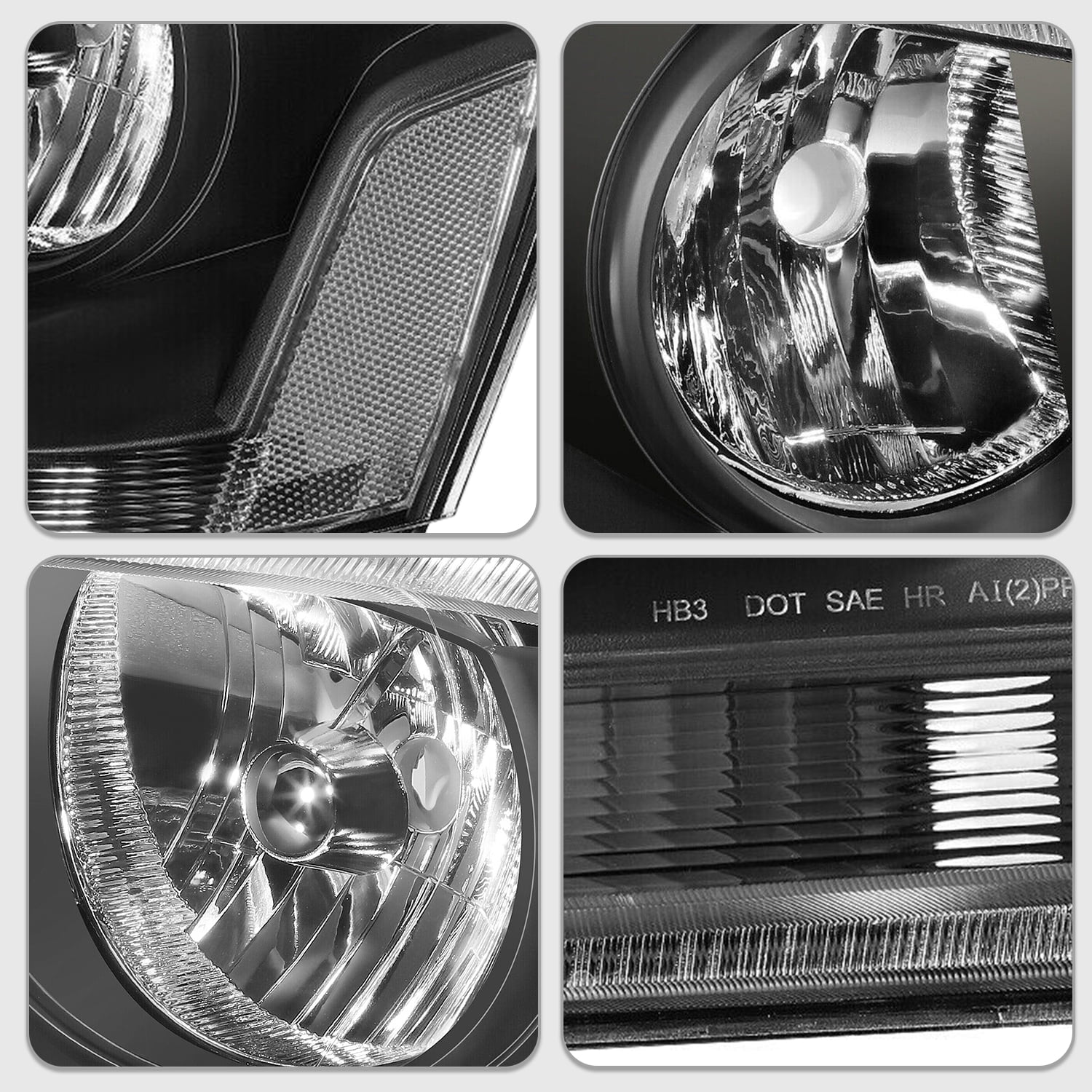 For 2008-2014 Dodge Avenger  Black Clear Headlight Assembly Headlamps Left+Right