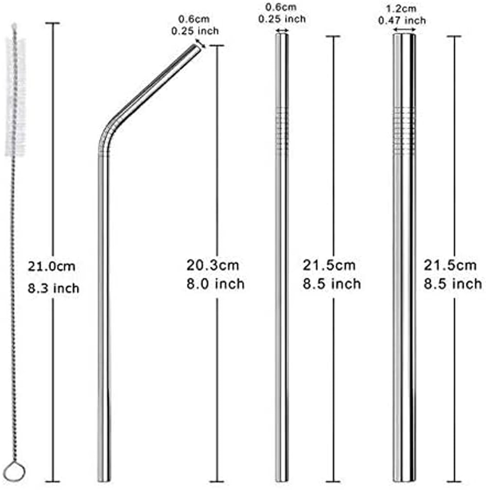 Stainless Steel Reusable Straw set with Silicon Tips and Travel Case