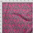 thumbnail image 3 of oneOone Polyester Lycra Fabric Leaves & Floral Block Print Fabric BTY 56 Inch Wide, 3 of 4