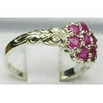 thumbnail image 5 of LBG 10k White Gold Natural Ruby Womens Vintage Daisy Ring - Size 8.75, 5 of 5