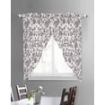 thumbnail image 3 of Spring Flowers Swag Valances for Windows, Farmhouse Purple Pastoral Floral Leaf Rod Pocket Sheer Valances for Large Windows, Swag Toppers Light Filtering for Kitchen Living Room 2 Panels 36''x63'', 3 of 6