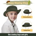 thumbnail image 2 of Zando 2 Pcs Kids Sun Hats Outdoor Wide Brim Fishing Hat for Kids Sun Protection Kids Bucket Hat for Camping Hiking, 2 of 7