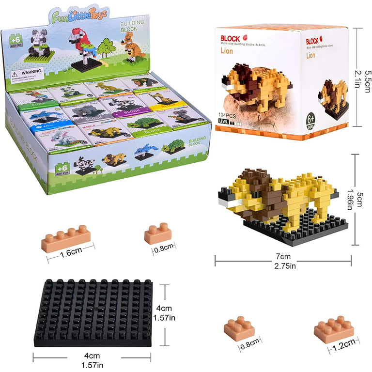 Littleboyny Insect Block Set of 4 Mini Building Blocks, Toys
