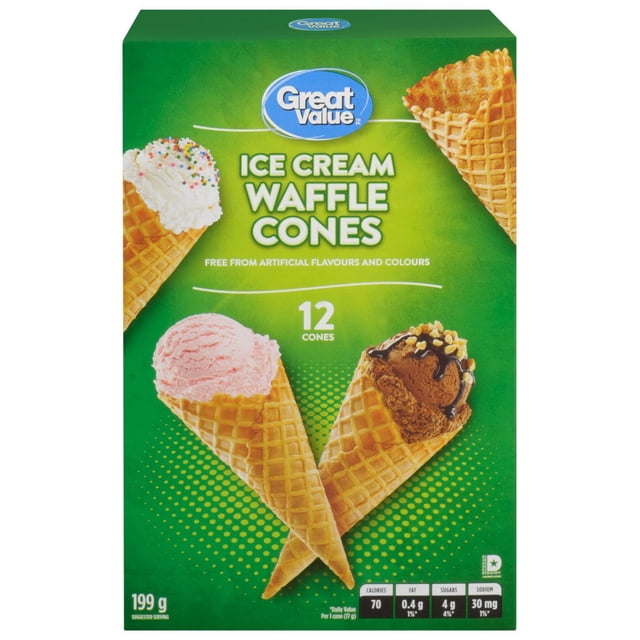 Cornets gaufrés pour crème glacée Great Value