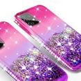 thumbnail image 4 of Case for Samsung Galaxy A32 5G Case with Tempered Glass Screen Protector Sparkle Glitter Flowing Liquid Quicksand Cute Women Girls Case - Pink/Purple, 4 of 5