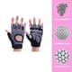 thumbnail image 4 of Gris cuatro tamaños de guantes de muñeca con cinturón de fitness de silicona antideslizante, tela de ropa de alta elasticidad, M, 4 of 5