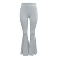 thumbnail image 6 of YDFCWXW Women's Stretchy Wide Leg High Waist Bell Bottom Flare Yoga Pants (Grey, L), 6 of 6