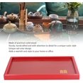thumbnail image 2 of AVEKI Serving Tray, Red Solid Wood Fruit Plate for Kitchen Countertop (Square L) B0514, 2 of 8