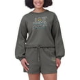 thumbnail image 7 of Women's WEAR by Erin Andrews Black Jacksonville Jaguars Washed Fleece Long Sleeve T-Shirt & Shorts Lounge Set, 7 of 7