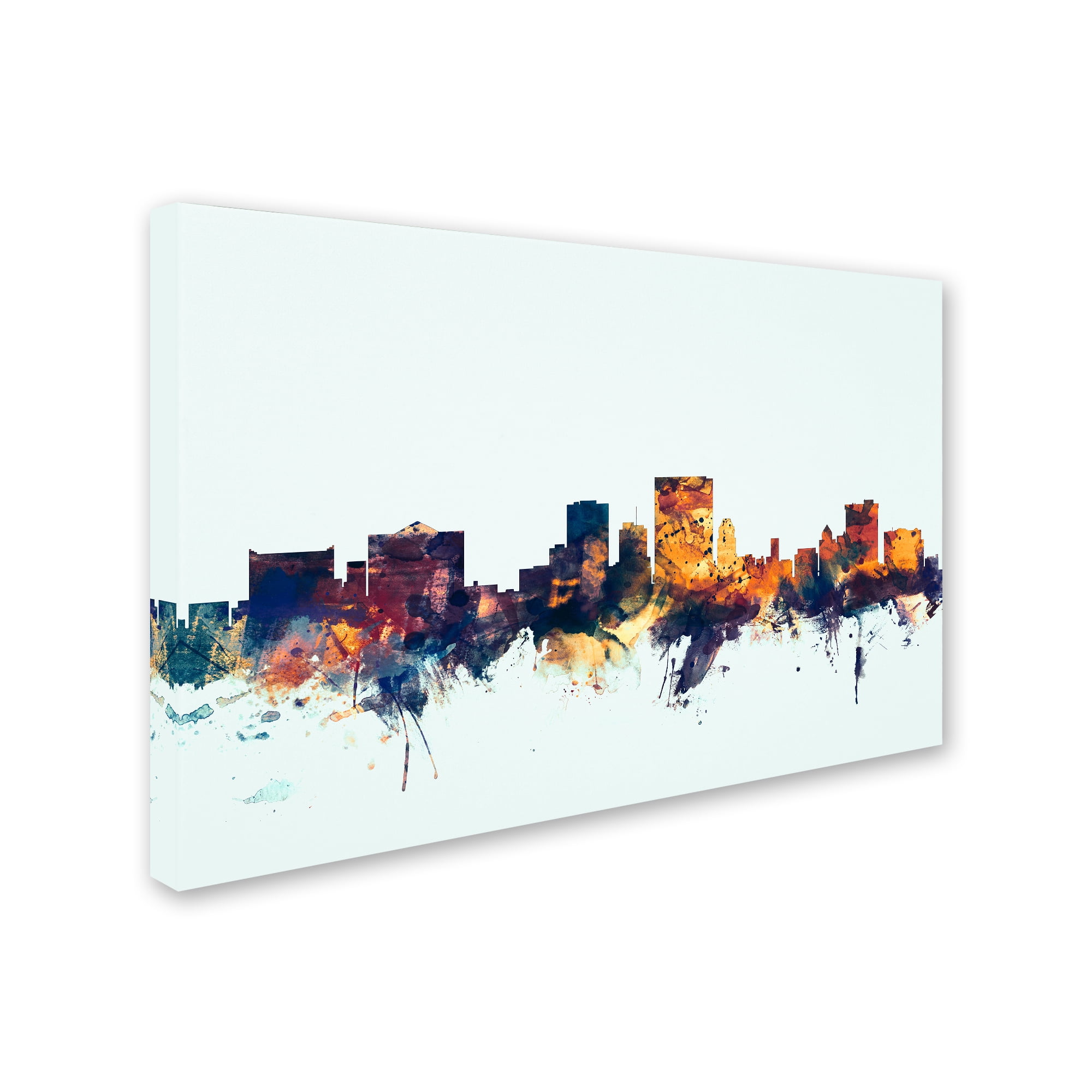 Trademark Fine Art "El Paso Texas Skyline Blue" Canvas Art by Michael Tompsett
