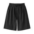 thumbnail image 4 of FSYBOA Girls Athletic Shorts, Running Relaxed Fit Casual Drawstring Kids Summer Shorts Black Size 7-8T, 4 of 9