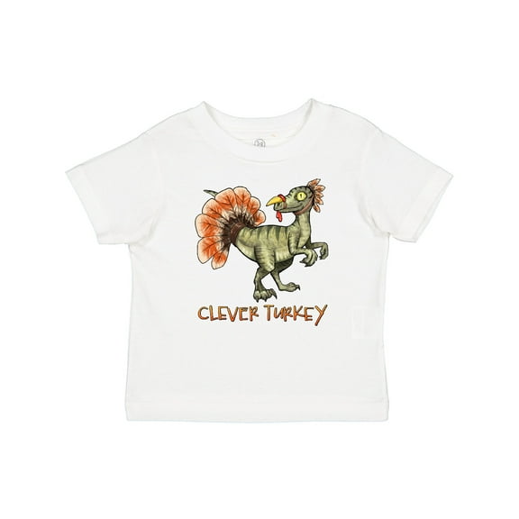 Inktastic Clever Turkey Thanksgiving Dinosaur Boys or Girls Baby T-Shirt