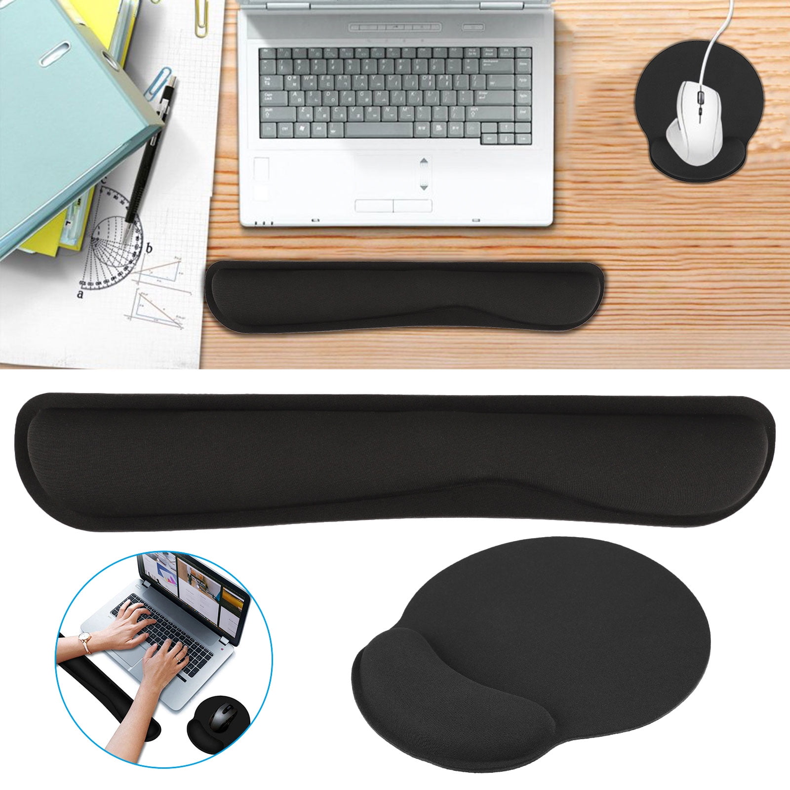 EEEkit Memory Foam Set Keyboard Wrist Pillow Rest Pad and Mouse Wrist