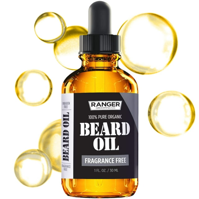 Aceite de barba Leven Rose para hombres y suavizante de barba puro natural para hombres barbudos, bigotes y piel hidratada, 1 oz de Ranger Grooming Co