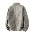 thumbnail image 6 of Atkumj Bomber Jacket Men with Pockets Stylish Suede Stand Collar Mens Leather Jacket Casual Solid Color Long Sleeve Zip Up Jacket for Outdoor Daily Activities M, 6 of 10