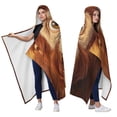 thumbnail image 2 of Funny Orangutan Wearable Blanket Hoodies for Women Men Adults Warm Lightweight Surprised Expression Orangutans Hooded Blankets for Couch Bed Decor Halloween 50x60 Inch, 2 of 5