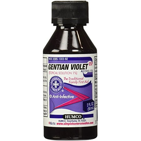 - 2 Pack - Gentian Violet Topical Solution 1% anti-infective - 2 OZ (59 mL)