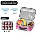 thumbnail image 5 of Geometric Flower and Dahlia Pink Insulated Lunch Bag Teens,Bento School Lunch Bag for Teens for Work,Picnic or Travel 10.6x7.7x4.3 Inches,12 Can Capacity, 5 of 6