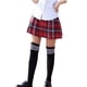thumbnail image 4 of Faldas plisadas a cuadros delgadas acampanadas del uniforme escolar de las mujeres (XL rojo azul), 4 of 5
