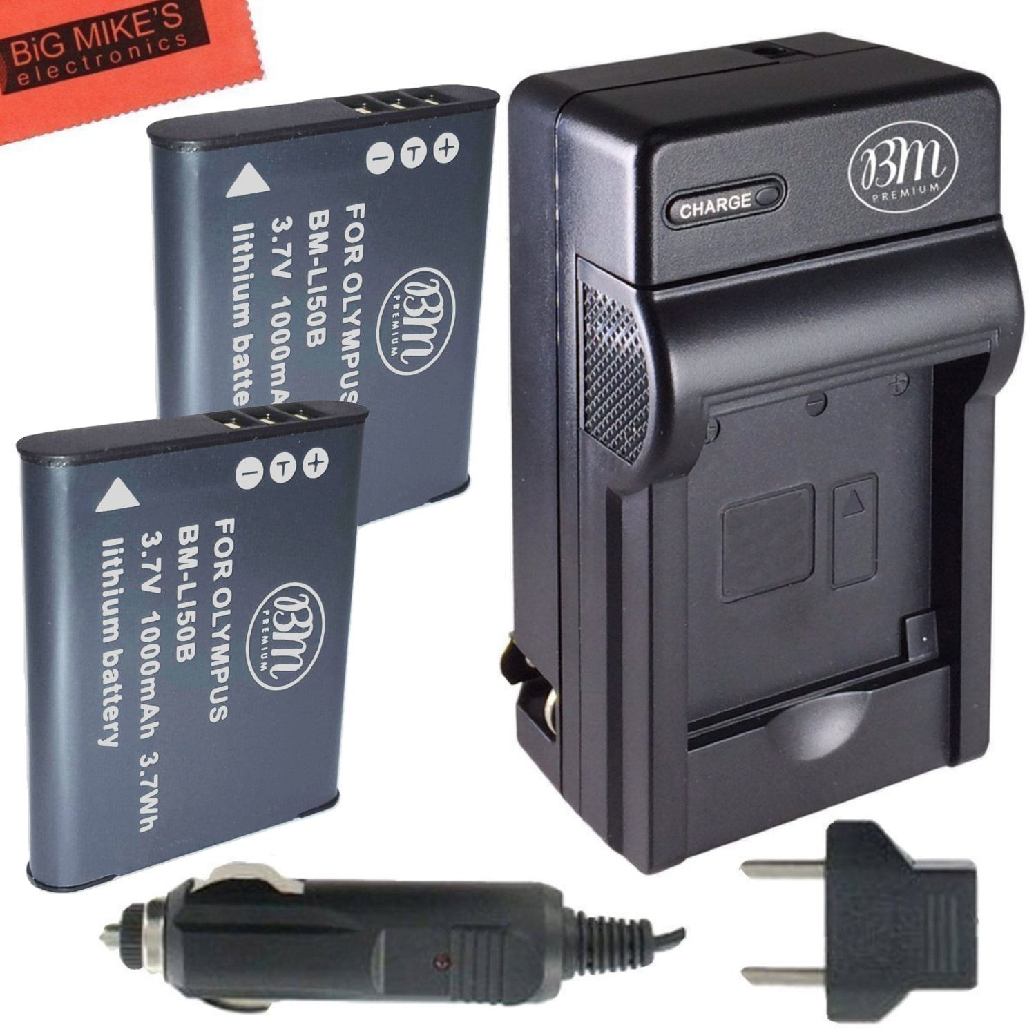 2 Battery and USB Travel Charger for Olympus Stylus Tough TG-850 Tough TG-870 Digital Camera Tough TG-860