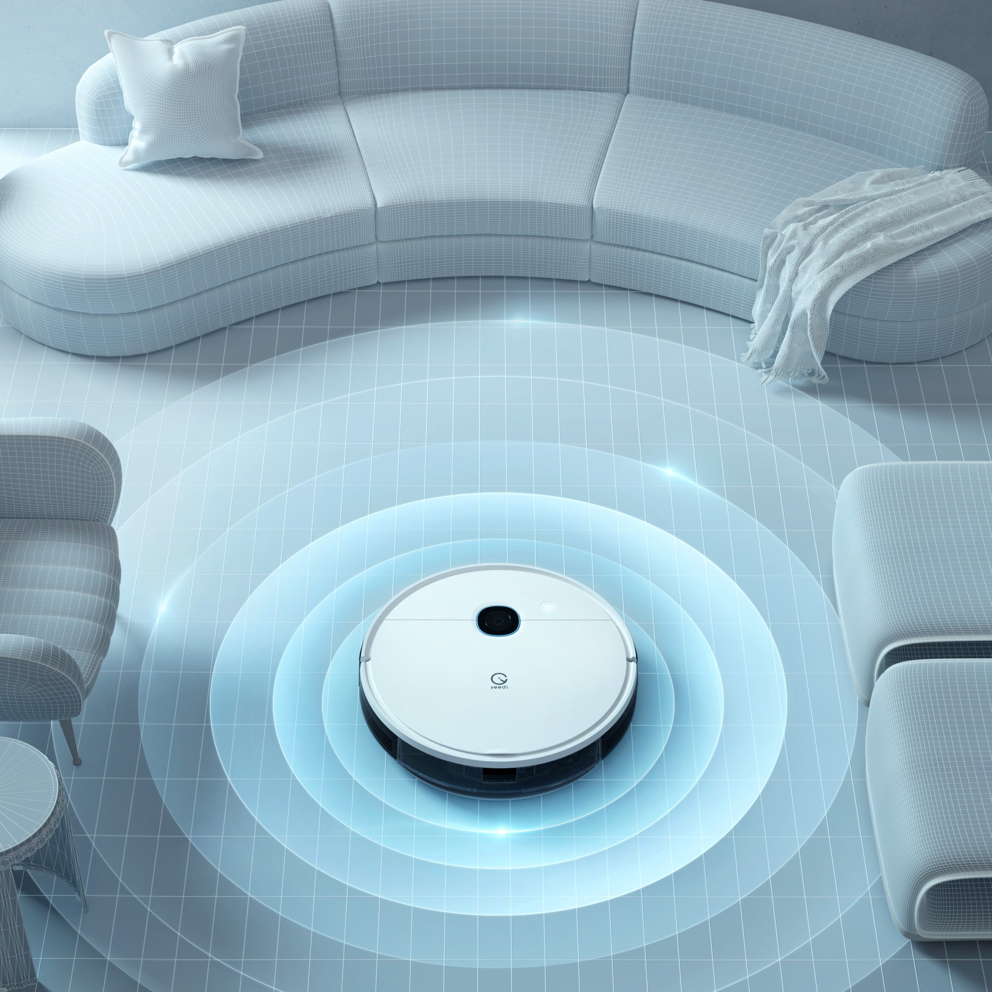 Yeedi by ECOVACS vac Station Robot Vacuum and Mop - Self Emptying 3-in-1 Cleaner,200-Min Runtime,3000Pa Suction, Smart Mapping, Carpet Dete 並行輸入品 Yeedi ECOVACS 3-in-1 Robotic Vacuum Cleaner, 3000Pa, Self-Empty