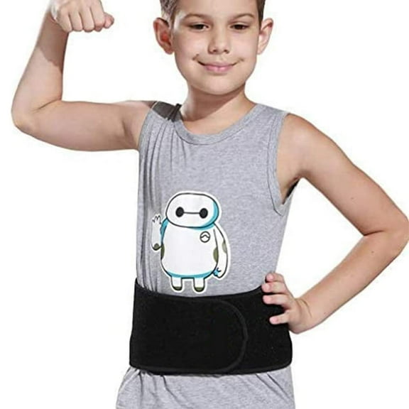 Wendywu Kids Adjustable Waist Belt Brace, Neoprene, Black, 11"-26" Waist
