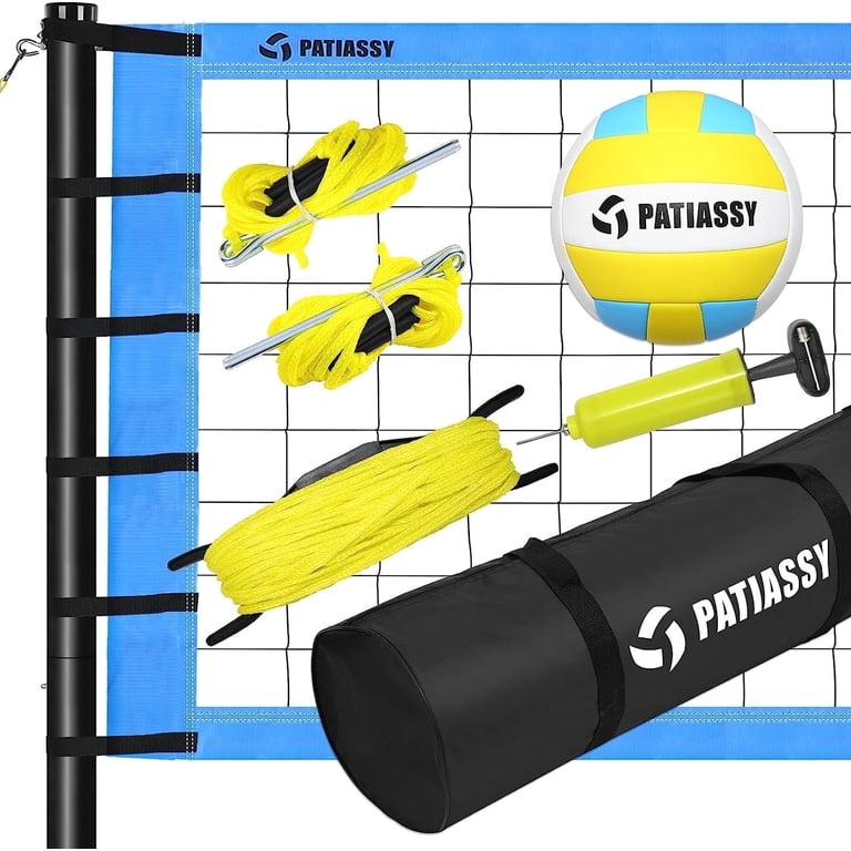 Kit Volley-ball Portable Complet – Filet 580x50 Cm, Poteaux 1,7 M, Ballon, Pompe, Sac De Transport – Plage, Jardin, école