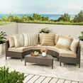 thumbnail image 6 of Pack of 4 Waterproof Throw Pillow Covers 18x18 Inch Geometry Outdoor Decorative Pillow Case Garden Pillow Covers Square Cushion Case Pillows Shell for Patio Furniture Couch Tent (Light Coffee), 6 of 6