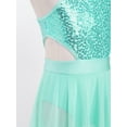 thumbnail image 6 of Aislor Kids Girls Lyrical Mock-Neck Sequins Wrap Skirt Ballet Dance Dress Contemporary Leotard Dancewear, 6 of 7