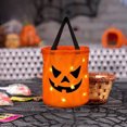 thumbnail image 6 of Nmdmisc Halloween LED Light Candy Bags, Halloween Party Pumpkin Bags, Halloween Treat Bags, Multipurpose Halloween Candy Bucket with Pumpkin Smile Face Birthday Party, 6 of 6