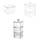 thumbnail image 2 of Caja de almacenamiento de algodón cosmético acrílico con tapa, apilable, caja de hisopos de algodón, cuadrada, transparente, caja de joyería de escritorio, 2 of 6