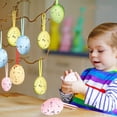 thumbnail image 6 of 6Pcs Pastel Foam Easter Egg Ornaments, Multicolor Confetti Detailed Hanging Decorations, Springtime Home Accessories, B, 6 of 7