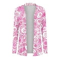 thumbnail image 3 of VKOYWKM Breast Cancer Awareness Cardigans for Women Pink Ribbon Pirnt Long Sleeve Open Front Crdigan Light Weight Shawl Collar Draped Cardigan Outerwear, 3 of 5