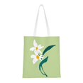 thumbnail image 1 of YFYANG Reusable Cotton Canvas Tote Shopping Bag, Green Flower Pattern Washable Portable Grocery Bag for Daily Travel, 1 of 8