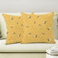 thumbnail image 3 of Yellow Pillow Covers 18x18 Set of 2, Summer Beehive Bee Farmhouse Decorations Throw Pillow Covers Honeybee Black Outdoor Decorative Linen Cushion Case for Couch Sofa Home, 3 of 6