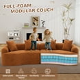 thumbnail image 4 of Timbernest 110" Curved Modular Sectional Sofa, 4 Seater Chenille Sleeper Couch for Living Room, Apartment, Orange, 4 of 10