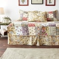 thumbnail image 2 of Greenland Home Fashions Ensemble de Lit de Jour Matelassé Authentique en Patchwork 100 % Coton, 5 Pcs, Blooming Prairie, 2 of 8