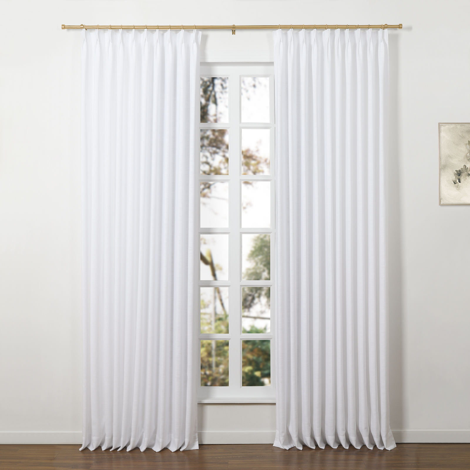 TWOPAGE Jaylon Adjustable Gold Curtain Rod for 28-76 Windows, Heavy-duty carbon steel curtain rod with curtain rings