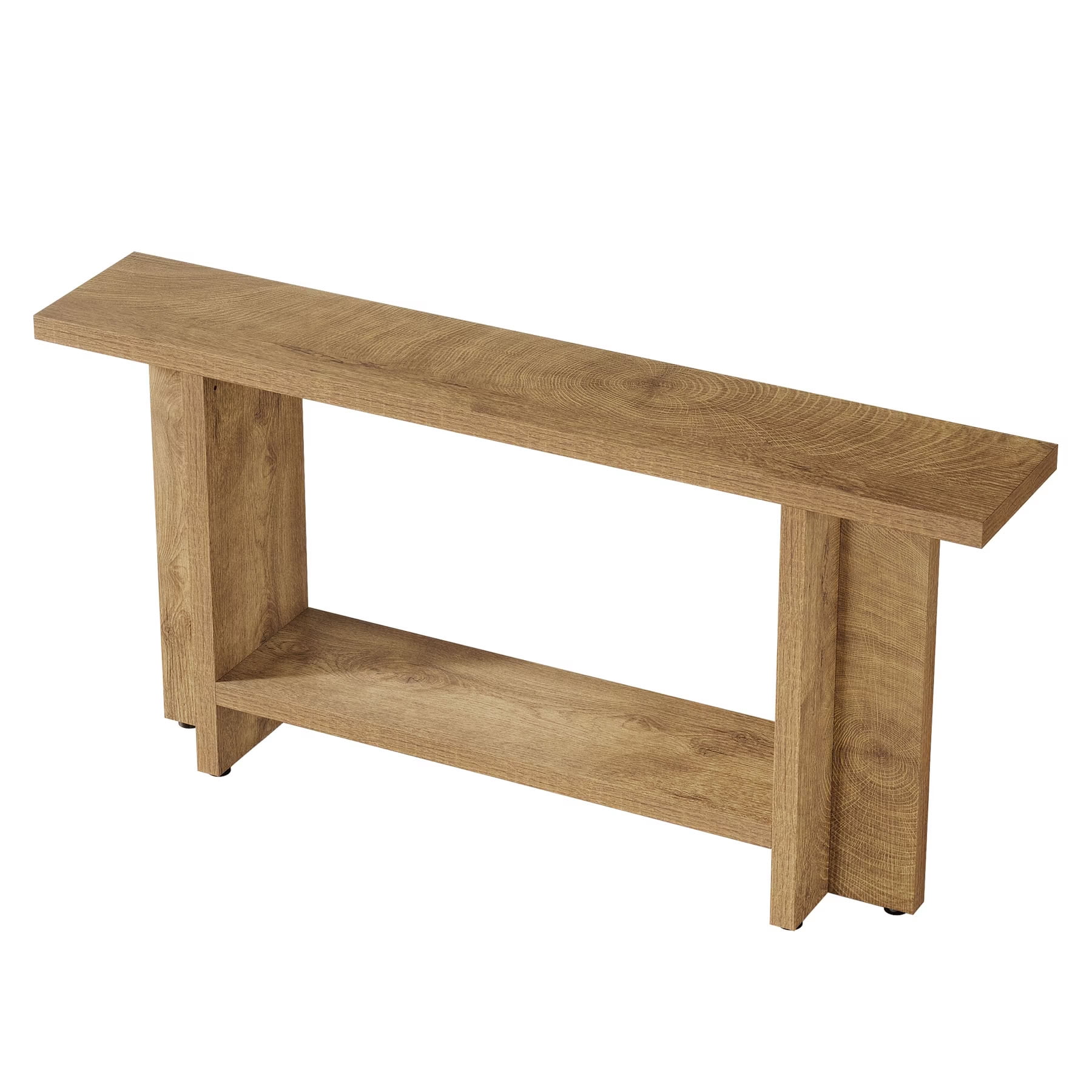 MAYEERTY 59" Farmhouse Console Table, Rustic Narrow Entryway Table with Double-Layer Storage Shelves, for Living Room, Hallway, Bedroom
