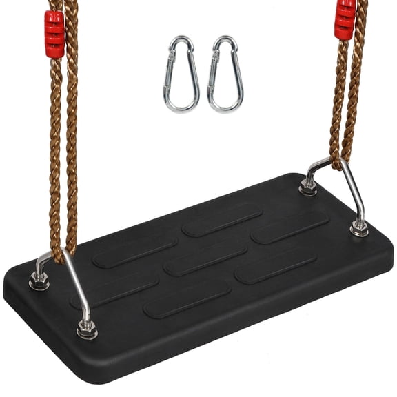 RedSwing Rubber Belt-Style Swing Seat with Adjustable Ropes – Heavy-Duty Non-Slip Tree & Playground Accessory, Indoor & Outdoor, Black