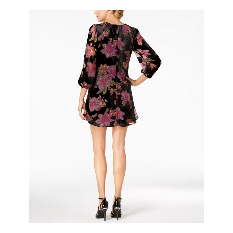 CALVIN KLEIN 139 Womens New 1170 Black Floral Burnout Velvet Shift Dress 10 B B