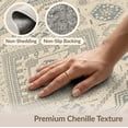 thumbnail image 6 of ODIKA 4'x6' Beige Sage Diamond Medallion Traditional Washable Area Rug Ornate Geometric Motifs with Intricate Border Stain Resistant, Low Pile, Easy Care for Dorm Room, Small Living, 6 of 7
