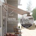 thumbnail image 3 of Outsunny 12' x 10' Manual Retractable Awning Outdoor Sunshade Shelter for Patio, Balcony, Yard, with Adjustable & Versatile Design, Beige and White, 3 of 9