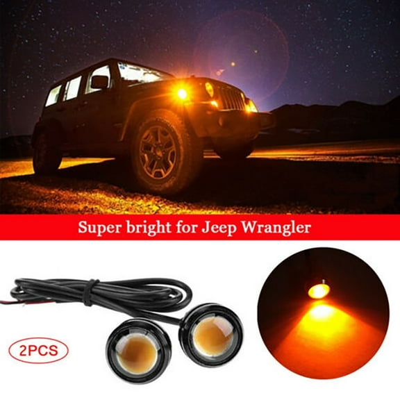 ZHIMAO 2pcs LED Grille Lighting Kit Auto Truck Light For Jeep Wrangler Flat Fenders Marker Lights Universal Amber Car Grille Lighting