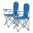 thumbnail image 4 of SONGMICS Silla de Camping, Juego de 2 Sillas de Exterior, Respaldo Alto, Apoyabrazos, Bolsillo para Tazas, Portátil, Plegable, Carga de 330 lbs, Acampada, Jardín, Pesca, Terraza, Azul, 4 of 8