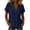 Navy, variant on Ruimatai Women's Shawl Collar V-Neck Rolled Cuff Short Sleeve Loose Fit Casual Tops for Women Summer Everyday & Office Wear