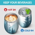 thumbnail image 4 of 12oz Stemless Wine Tumblers Forest with Mountains Vacuum Insulated Stainless Steel Travel Tumbler Cups Mug with Lid and Straw for Champaign,Cocktail,Beer with Cleaning Brush, 4 of 5