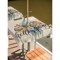 thumbnail image 2 of Outdoor Tablecloths with Umbrella Hole & Zipper, Spring Flowers 54x54 Inch Square Tablecloths, Vintage Farmhouse Botanical Wildflowers Waterproof Table Cloth, Patio/Pool/Picnic Table Covers, 2 of 8